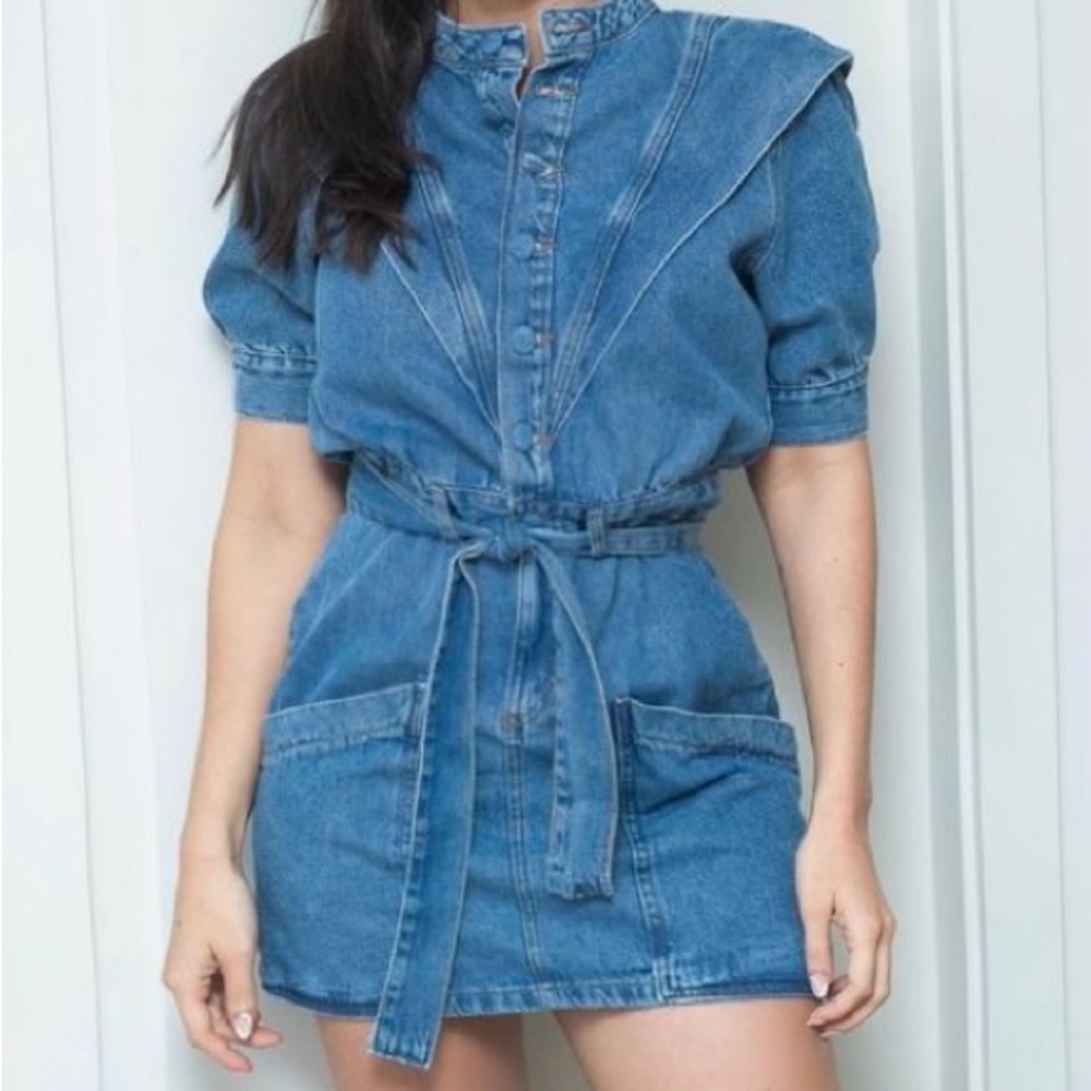 Casual Blue Denim Mini Dress